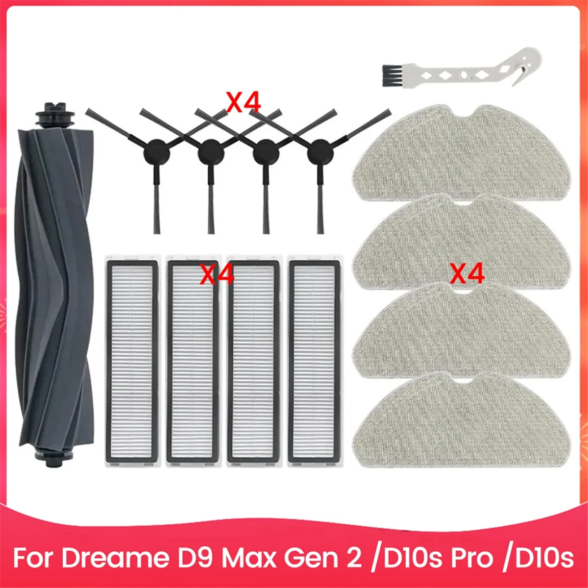 Фото SEMOIC 14 шт. щетка-фильтр, комплект ткани для швабры для D9 Max Gen 2/D10s Pro/D10s, аксессуары для пылесоса, запасные части №4