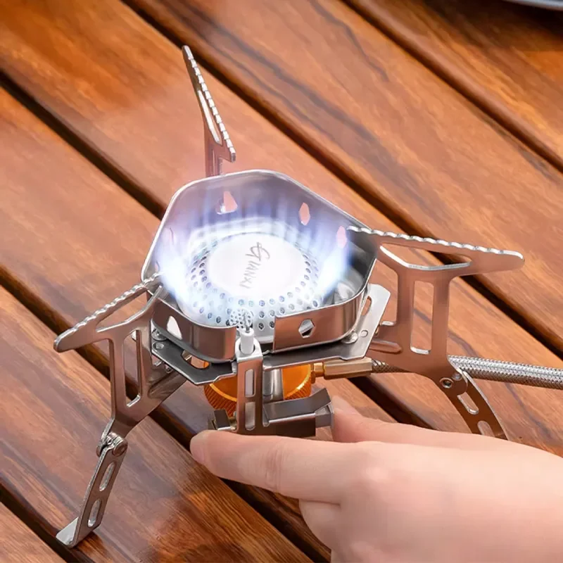 

Strong, Foldable, Windproof Portable Gas Stove Outdoor Camping Picnic Survival Supplies Equipment - Perfect for Fire Burning.