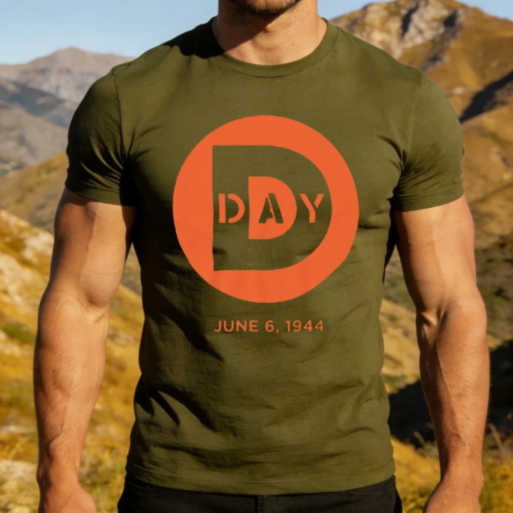 Фото Футболка с графическим принтом D-Day 1944, патриотическая повседневная одежда в стиле Нормандии, летняя хлопковая футболка с круглым вырезом для мужчин и женщин, повседневные топы для повседневной жизни №3