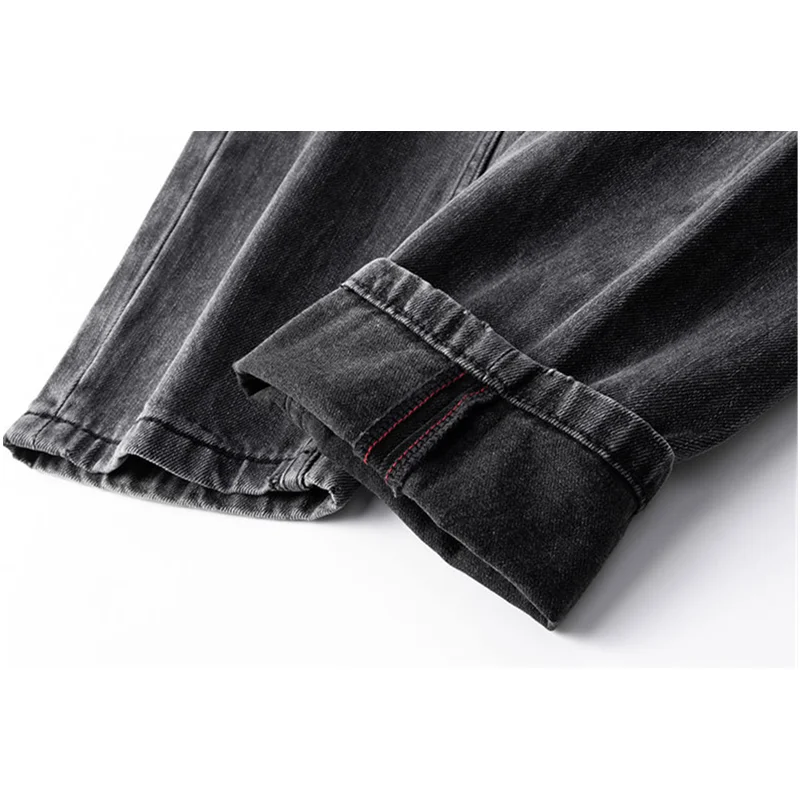 Men Clothing New Pattern Recreational Vintage Broad Leg Black Jeans Straight Cylinder Large  Loose Trousers Autumn Female Sex