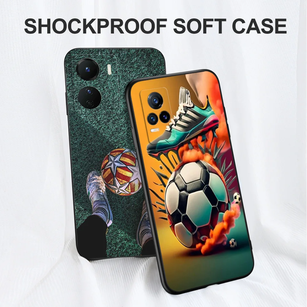Черный чехол ТПУ для Vivo V5 V5S V7 V9 Youth V11 V11i V15 V17 NEO V20 E V21 V21E V23 V23E PRO 4G 5G страстный футбол