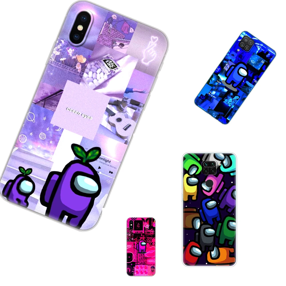 

For xiaomi redmi 10 9A 9 9c 9T Note 10 pro 4G 5G 9T 10s Phone Case Cover Bumper Silicon Coque Among-Us-Game cell Phone Case