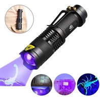 395nm 365nm led uv flashlight ultraviolet torch with zoom function mini uv black light pet urine stain detector scorpion hunting