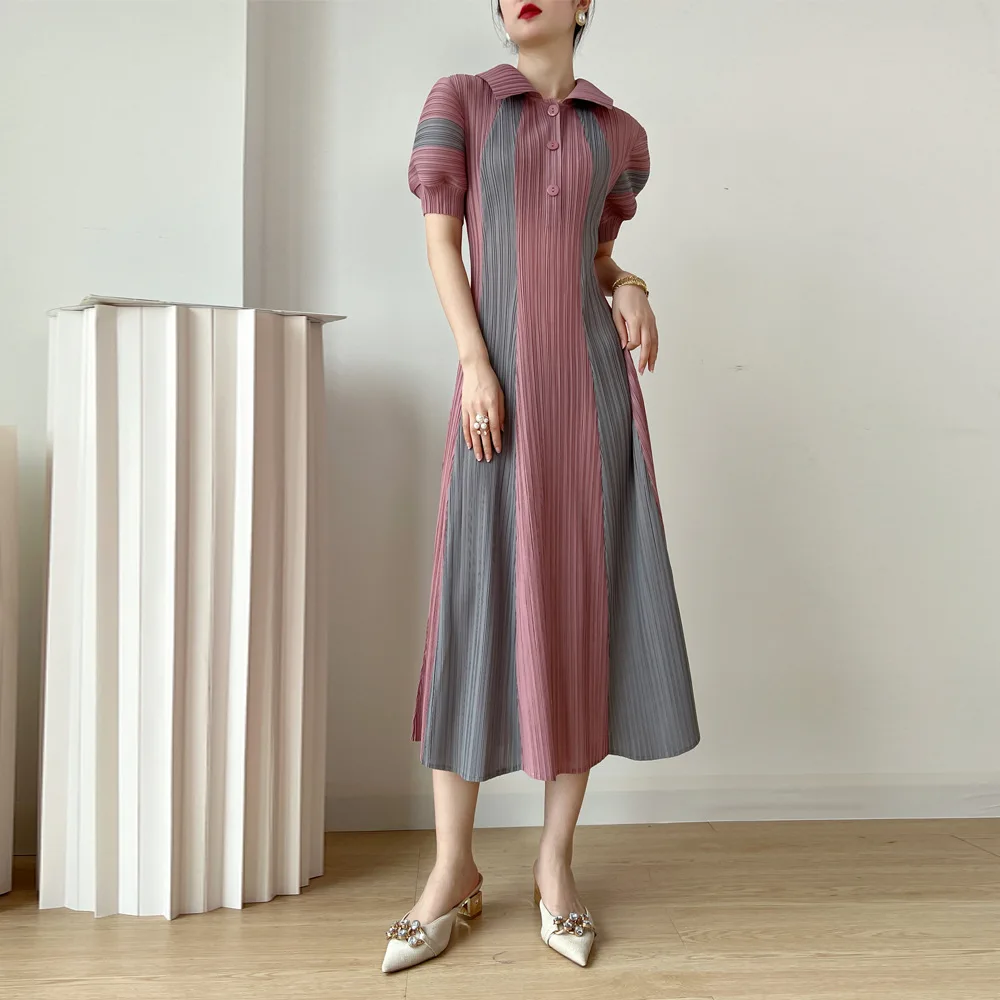 Высококачественное Плиссированное женское платье миаке Новинка лета 2023
