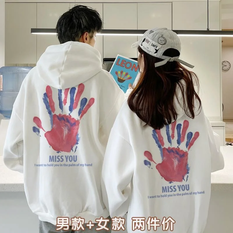 Толстовка женская с капюшоном тонкое утепленное свободное художественное