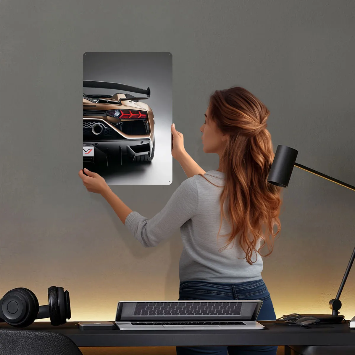 Металлический знак Lamborghini Aventador SVJ Roadster