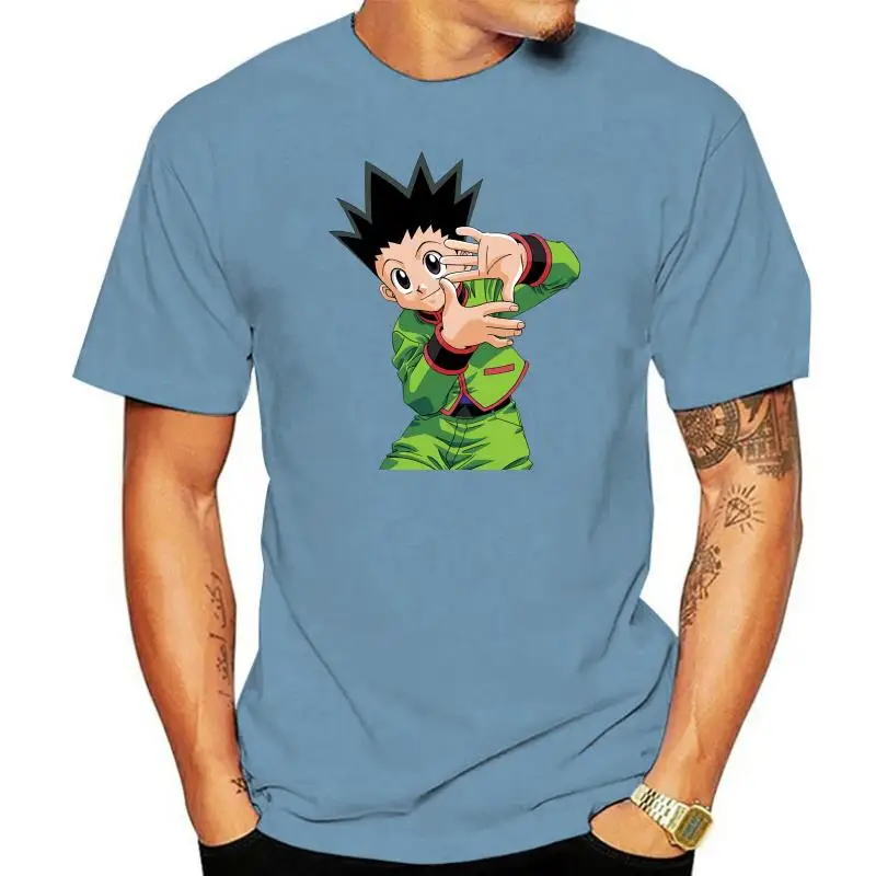 Охотник X Hunter Gon Freecss логотип Аниме Манга печатная белая хлопковая Мужская