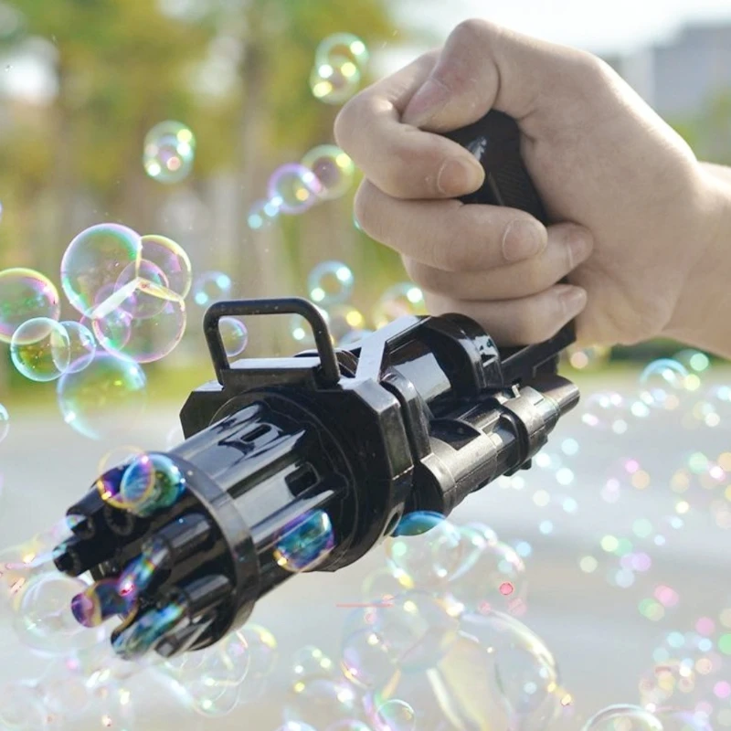 Automatic Gatling Bubble Gun Toys 2 in 1 Electric Bubble Machine Summer Soap Bubble Machine Children Gift Toys
