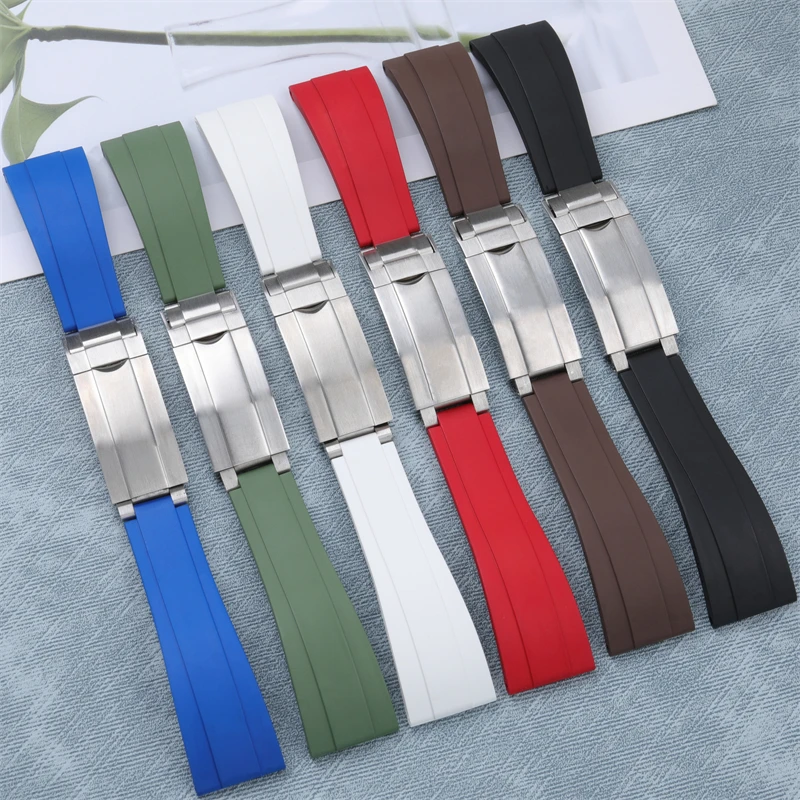 Ремешок для часов 20 мм 21 резиновый ремешок Rolex GMT OYSTERFLEX Daytona Submariner DEEPSEA Boat-ремень