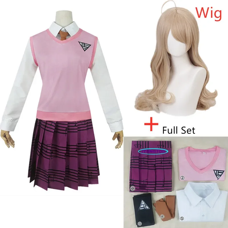 Костюм для косплея Akamatsu Danganronpa V3 Kaede женские платья аниме рубашка жилет юбка носки