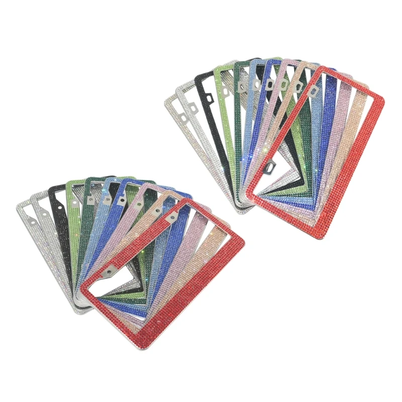 

Модель США Рамка номерного знака Bling Crystal Женская рамка номерного знака Держатель крышки номерного знака Горный хрусталь