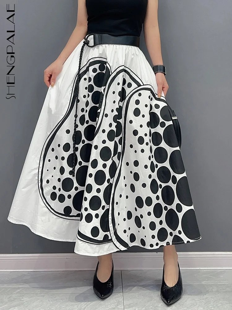 

SHENGPALAE Fashion Irregular Dot Printed Skirt For Women Casual Versatile Ankle Length Skirts Female Summer 2023 New Tide 5R4973