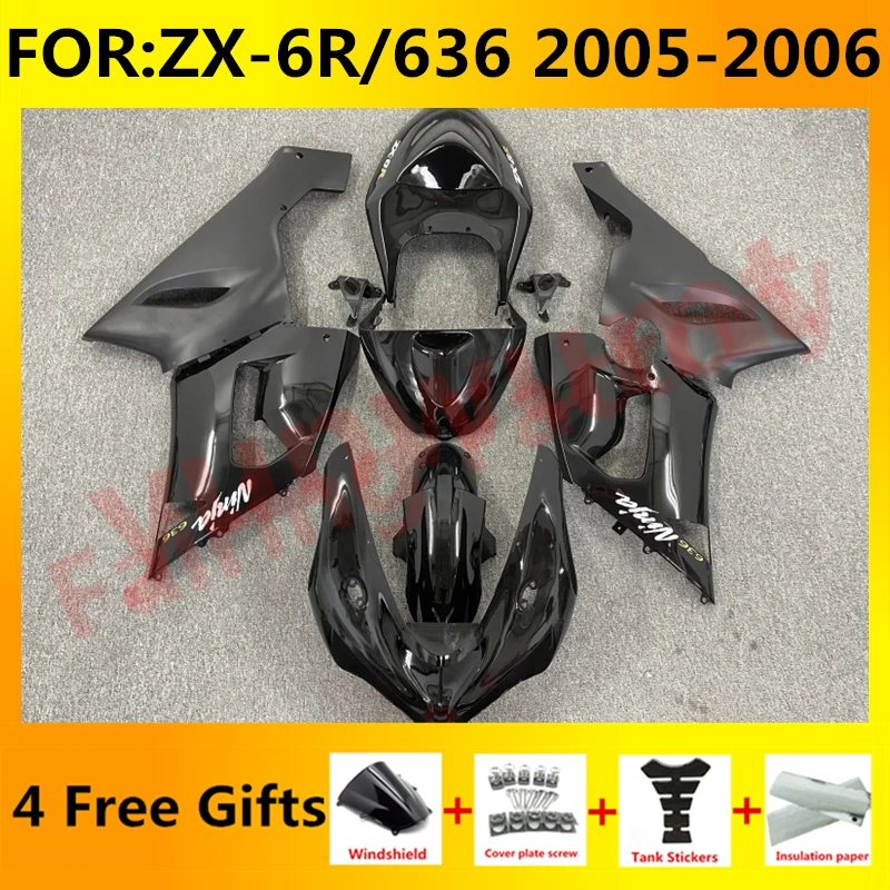 

Обтекатели для мотоцикла, набор обтекателей для Ninja ZX-6R 2005 2006 ZX6R zx 6r 636 05 06, черный кузов