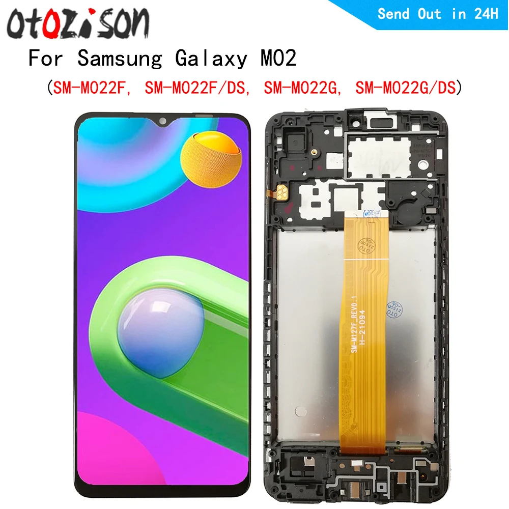 6,5 дюймовый экран для Samsung Galaxy M02 SM-M022F, SM-M022F/DS, SM-M022G ЖК-дисплей, сенсорная панель, дигитайзер с рамкой в сборе