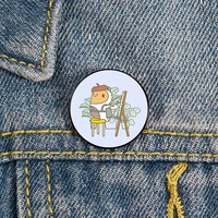 bubu the guinea pig drawing pin custom funny brooches shirt lapel bag cute badge cartoon jewelry gift for lover girl friends