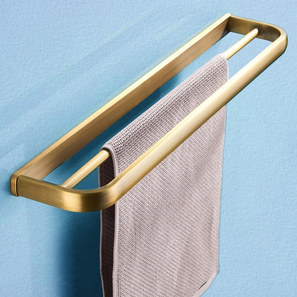 Двойной держатель для полотенец Античный Черный Белый Розовый Золотой никель