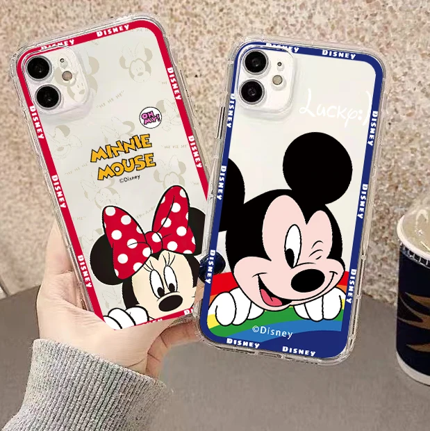 

Disney Mickey Mouse For Apple iPhone 13 12 11 Pro Mini X XR XS Max SE 6 6S 7 8 Plus Clear Phone Case Shell Liquid Silicon Cases