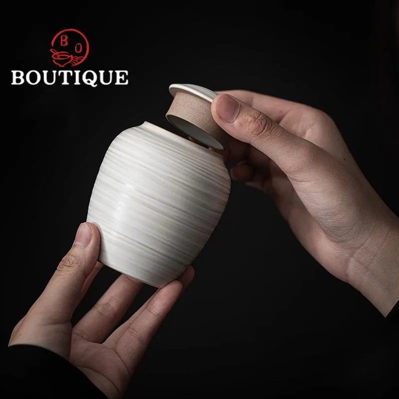 200 мл Ретро снежно-белая керамическая коробка для чая органайзер Мини