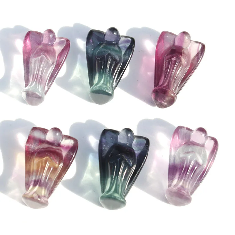 

Free Shipping !!! 5 / 10 Pcs random picking natural rainbow fluorite crystal angel
