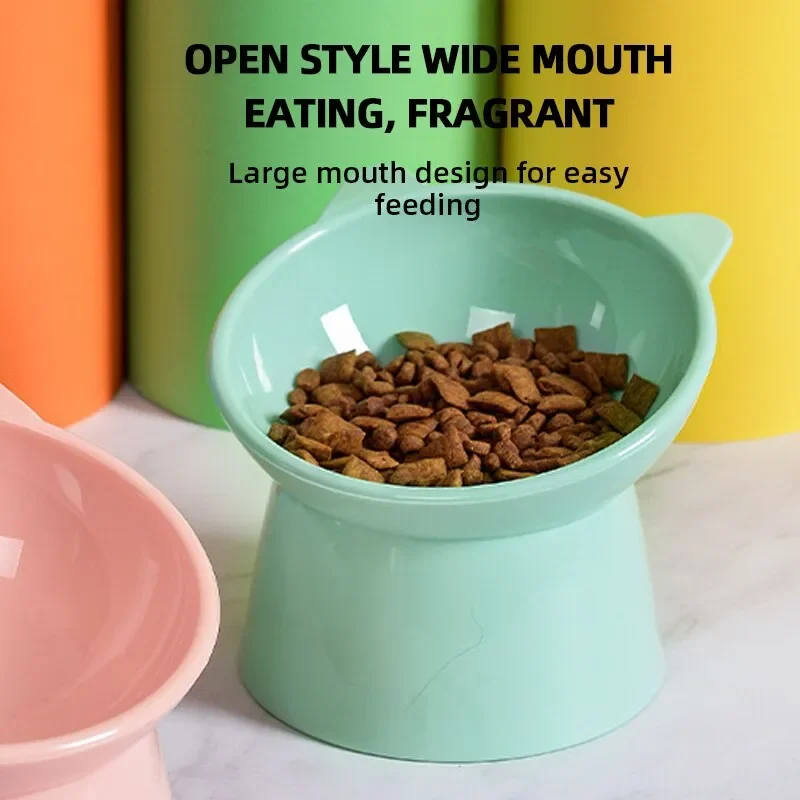 

High-Bottom Anti-Overturning Pet Bowl with Neck Protector for Cats and Dogs, Perfect Food and Water Feeding Bowl Cat Supplies