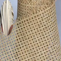 Light Yellow Cyan Natural Cane Webbing Wicker Grid Indonesian Rattan Roll Weaving Material For Chair Cabinet Furniture Decor