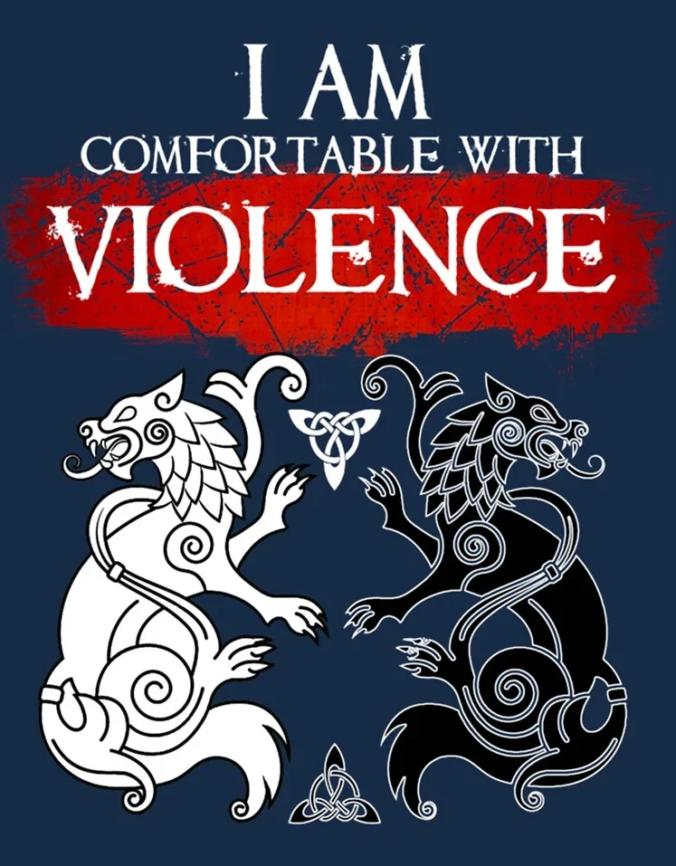 Я удобно с точестью. Футболка Wolves Geri and Freki 100% хлопок повседневная мужская