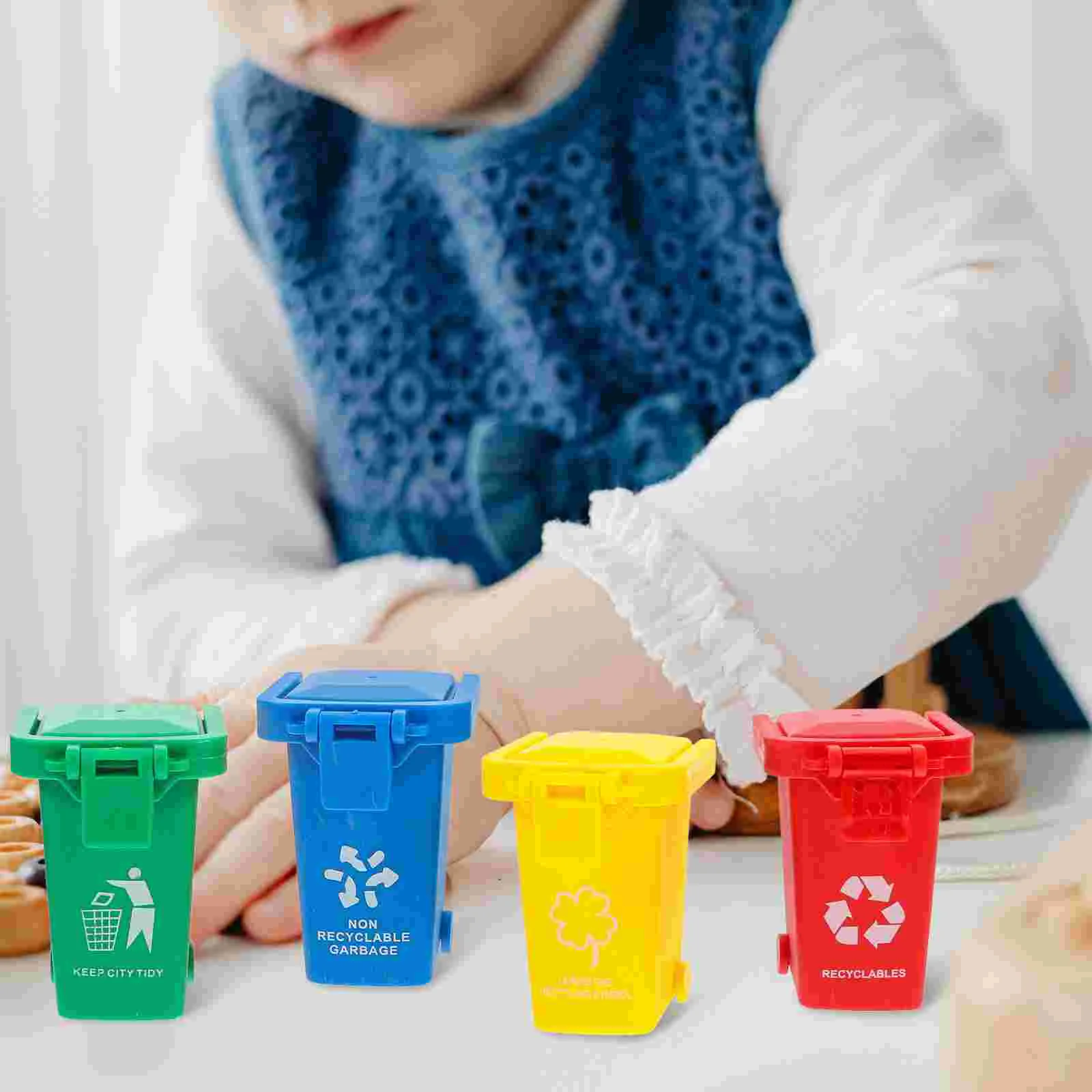 4 шт. небольшой мусорный бак с крышкой мини-детские игрушки пепельница красная