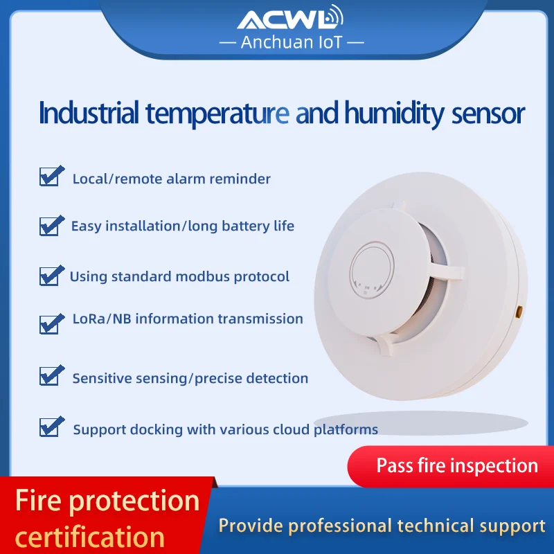 Фото AC102 Заводской ценный датчик сигнализации LoRaWAN Платформа IoT Беспроводной Wi-Fi детектор пожара и дыма №3