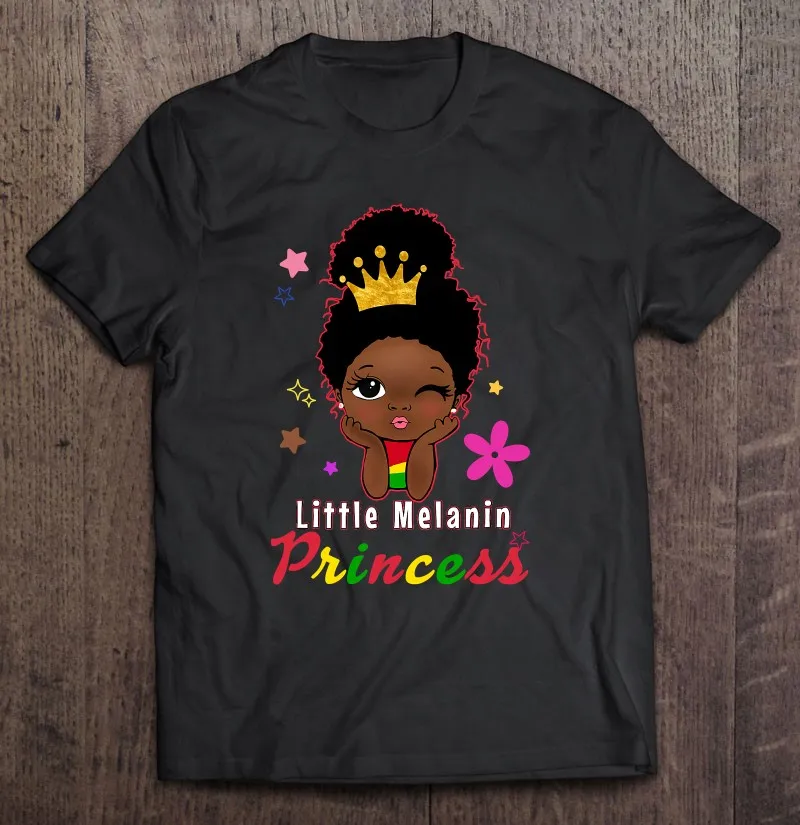 

Черный меланин, маленькая принцесса, день рождения, девочка, афро малыш, мужские футболки, Хлопковая мужская блузка, футболки, футболки, мужс...