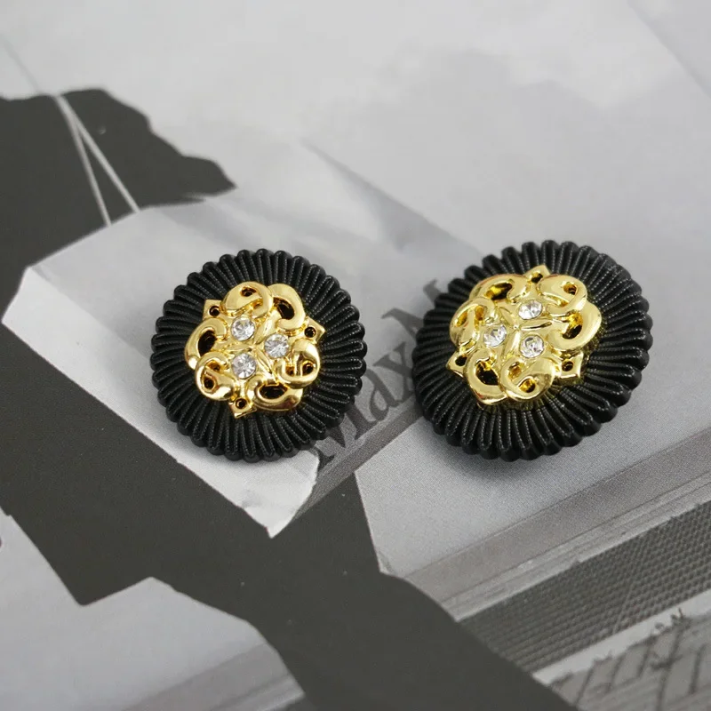 Модная черная кружевная Металлическая пуговица в европейском и американском