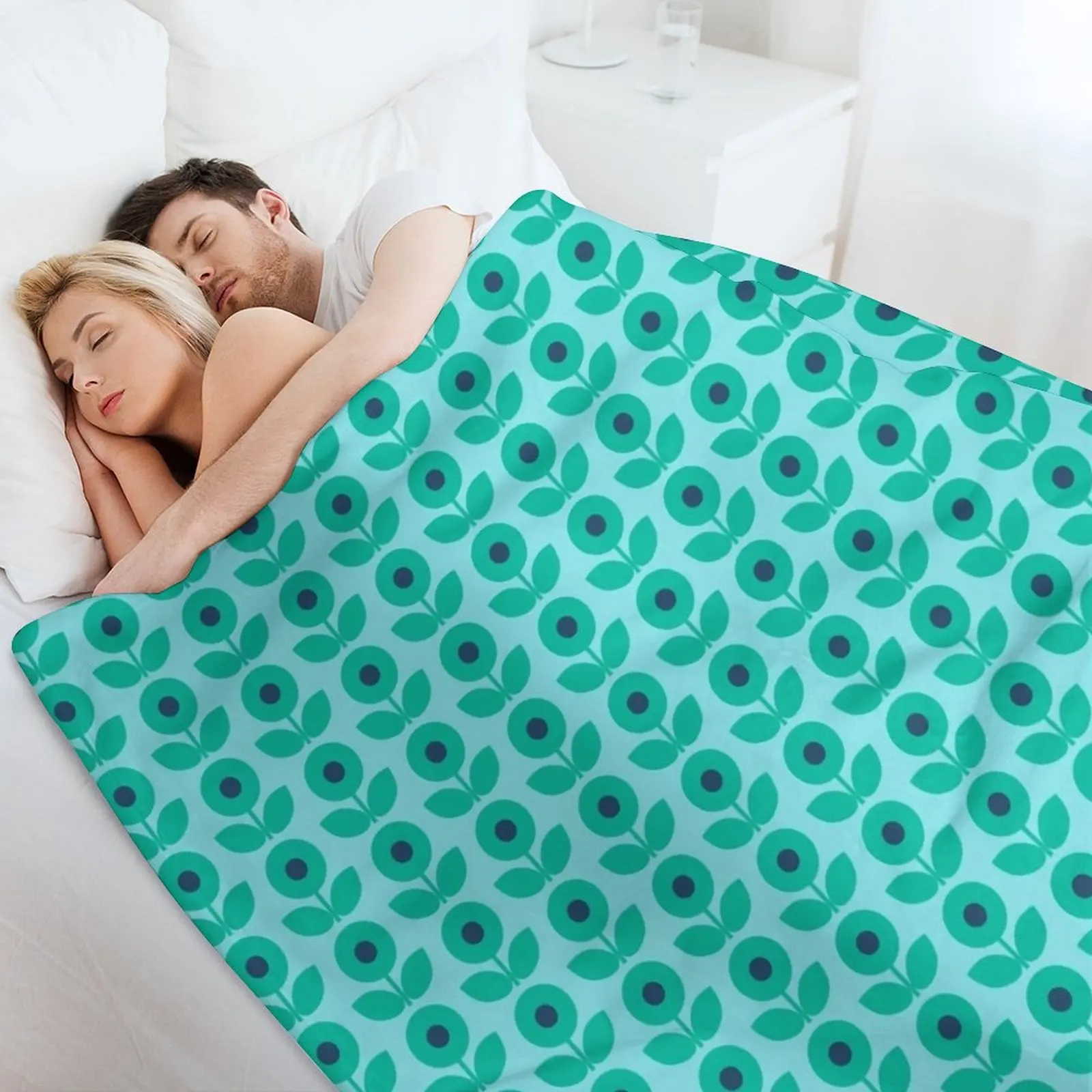 Тепловое винтажное одеяло Bloomin Aqua