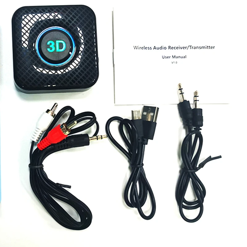 

Bluetooth 5,0 аудио передатчик приемник 3D стерео музыка 3,5 мм разъем RCA AUX Громкая связь беспроводной адаптер для ТВ автомобиля