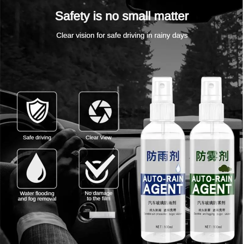 100ml Car Glass Cleaning Spray Car Windshield Defogging Defrosting Rainproof Agent Water-Repellent Cleaning Spray Car Wash