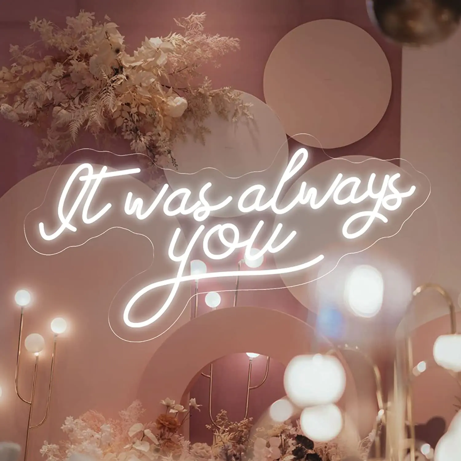 Ineonlife It Was Always You Neon Sign Custom LED Light Wedding Proposal Confession Party Shop Club Room Birthday Room Wall Decor