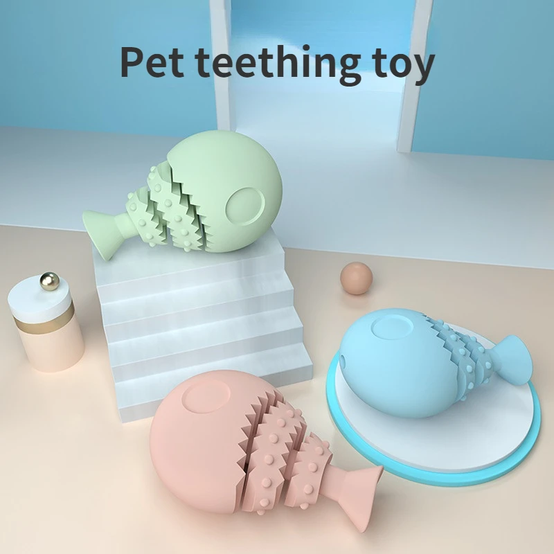 Cat Toothbrush Toy Fishbone Pet Chew Toy Bumps Dog Chew Toys for Aggressive Chewers Interactive Pet Toy Small Medium Cats Dogs