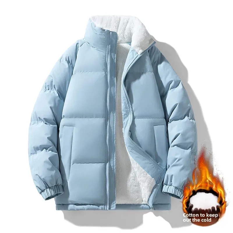 Утолщенное хлопковое пальто в корейском стиле повседневная куртка на флисовой