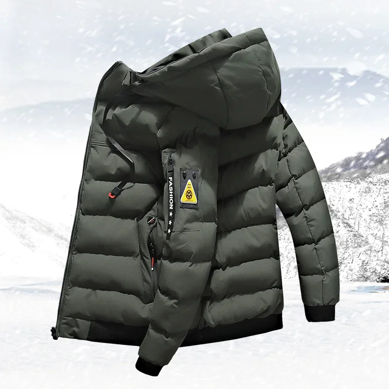 Зимняя мужская куртка с капюшоном двустороннее мужское пальто хлопковой