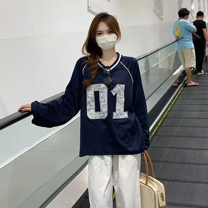 Весенне-осенняя тонкая хлопковая двусторонняя футболка с длинными рукавами 220 г