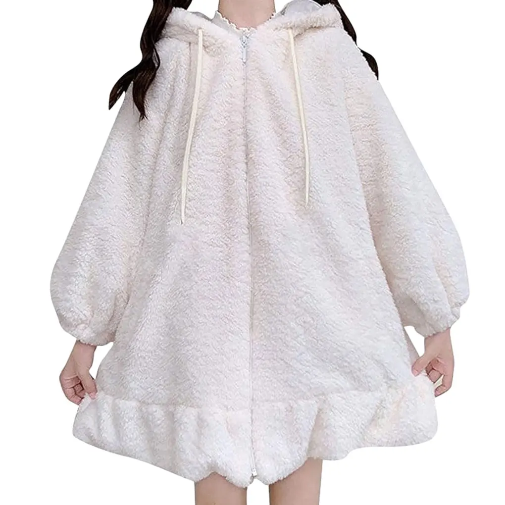 

Cozy Rabbit Hoodie Coat Fashionable Women In Autumn And Winter Girls Hoodie Cute Bunny Jacket