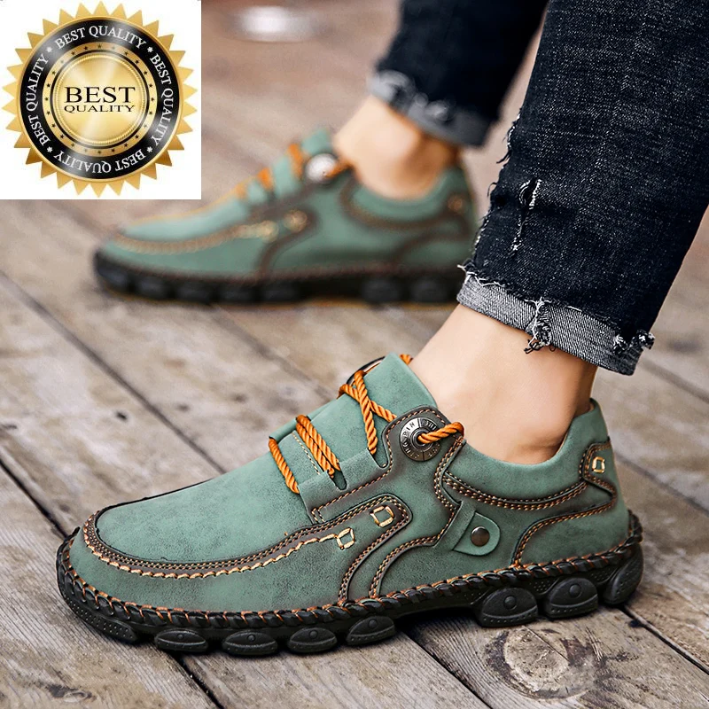 

Shoes Casual Men genuine Leather Comfortable Loafers fashion Moccasins men for big size 48