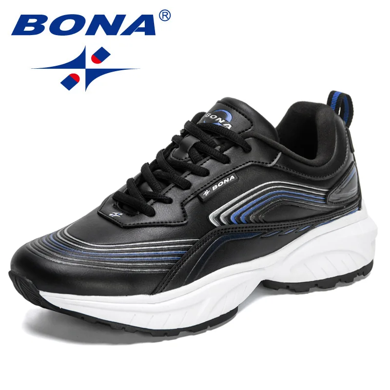 

BONA 2022 New Designers Running Shoes Breathable Sneakers Men Sport Shoes Zapatos Hombre Athletic Training Footwear Mansculino