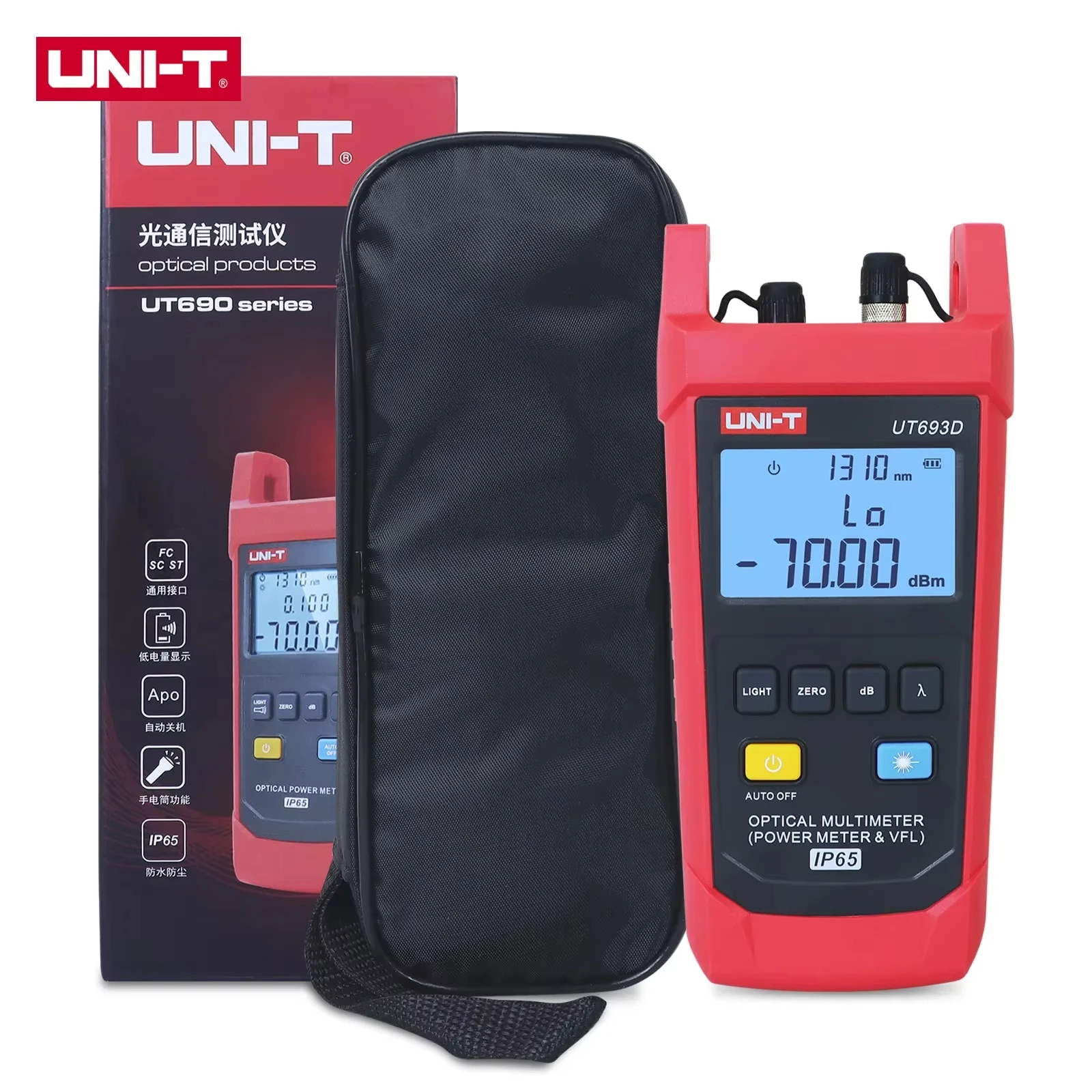 Измеритель оптической мощности и визуальный локатор неисправностей UNI-T UT692DG UT693D для оптоволокна -70-10дБм -50-26дБм 10мВт с разъемами FCSCST (art.: 3920d7b239690) - 3920d7b239690