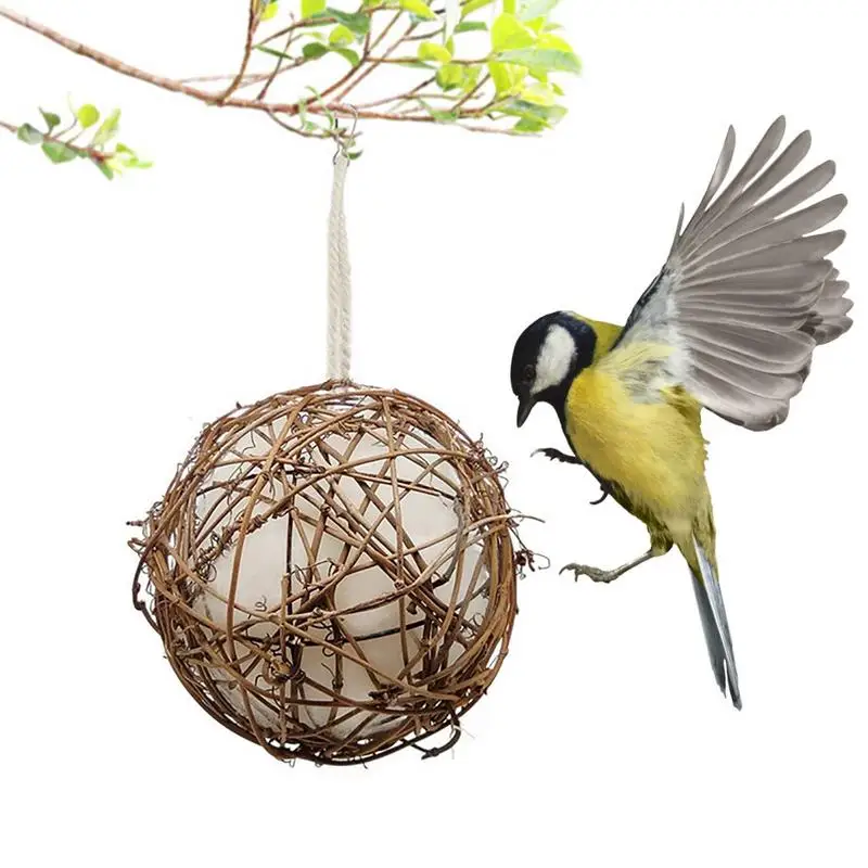 

Nesting Ball For Hummingbirds Hummingbird Nest Ball Easy To Hang Bird Supplies Natural Rattan Nest For Patios Gardens Yards