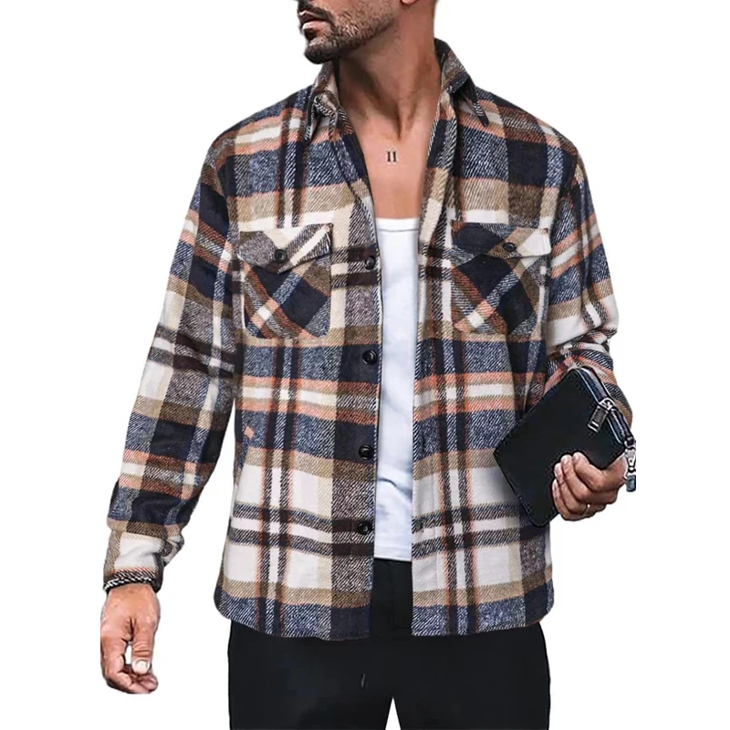 

Men Plaid Shirt New Spring Autumn Winter Flannel Casual Tops Men Clothing Long Sleeve Chemise Homme Cotton Male Check Shirts