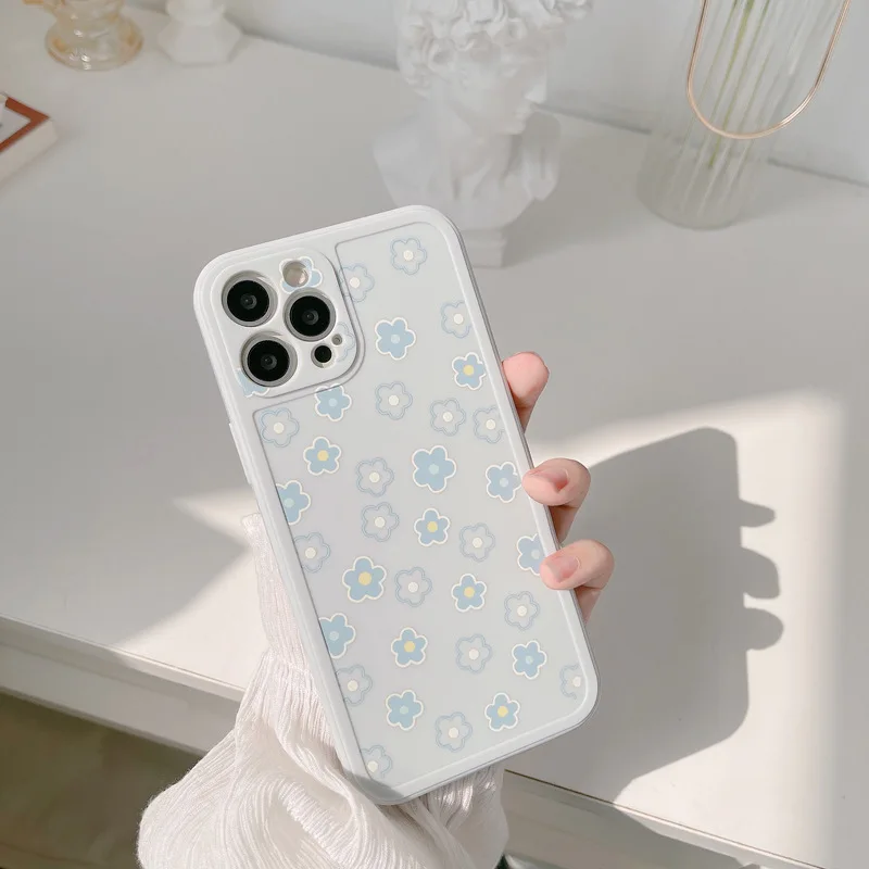 

Простой силиконовый чехол с цветочным рисунком для Iphone 13 12 Mini Pro Max, противоударный чехол-накладка для Iphone 13 12 11 X XS XR Pro Max, чехол