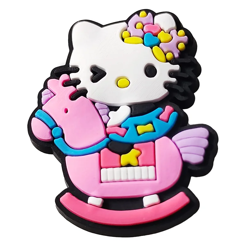 Aoger 23pcs/set Cartoon Hello Kitty series Shoe Charms Croc Charms Stitzer Mickey Donald Duck Strawberry Bear Shoe Decoration PV