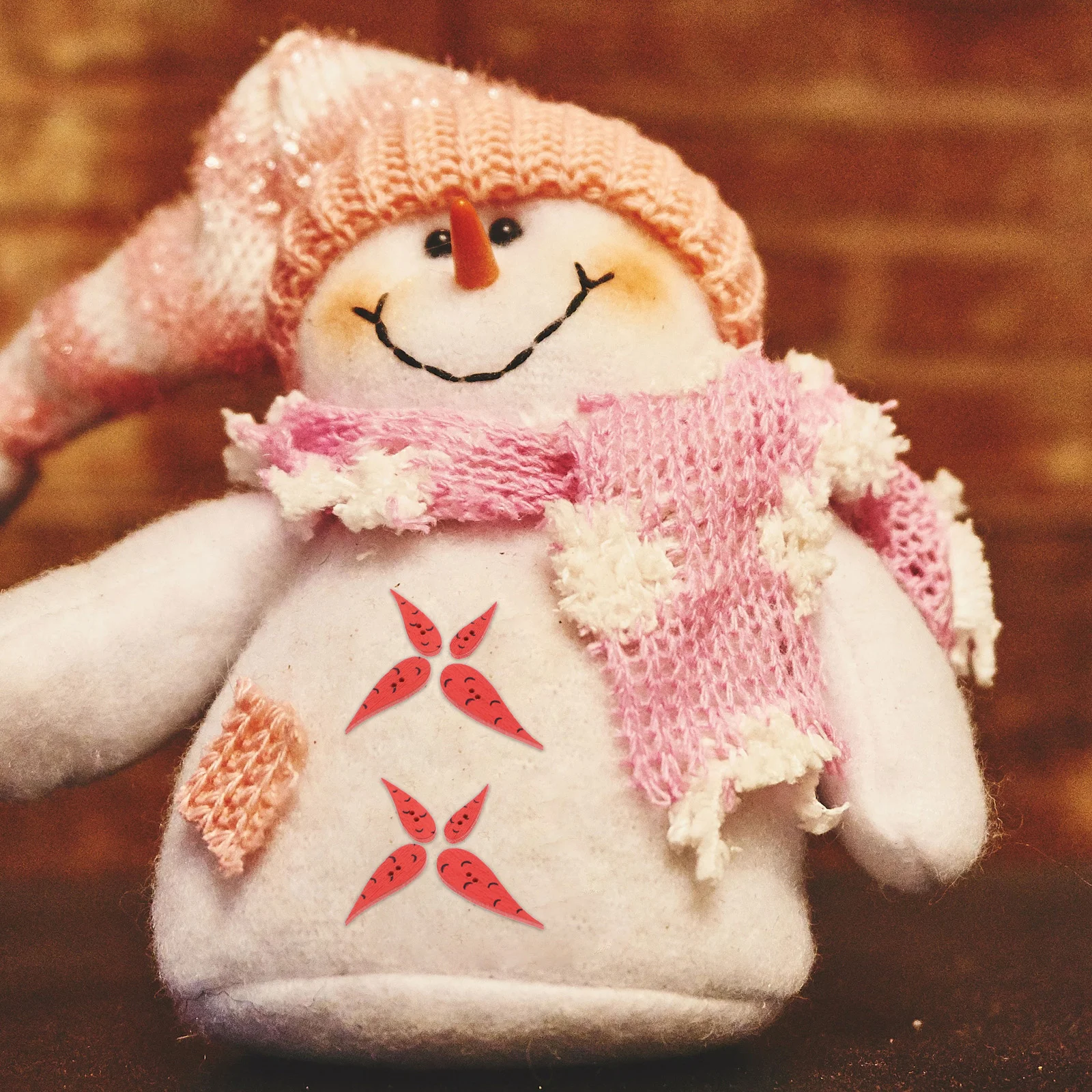 200 шт. пуговицы деревянные морковь Рождественский снеговик в форме носа ремесло