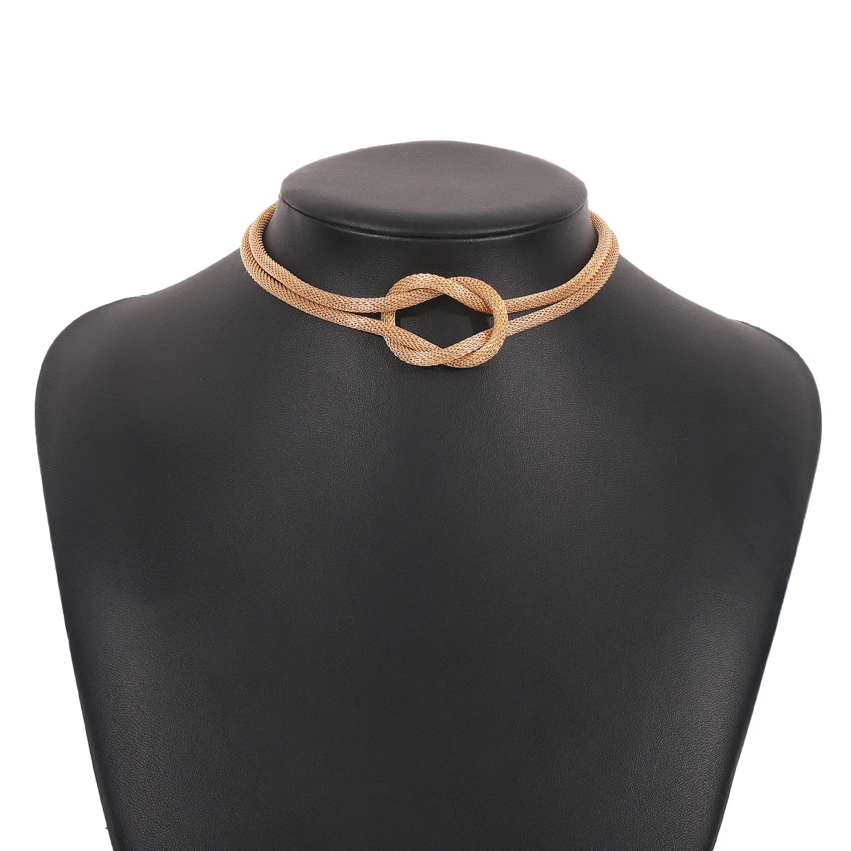 Creative Network Chain Neckchain Women's French Light Luxury Buckle Knot Necklace Cool Style Personalized Necklace Accessories