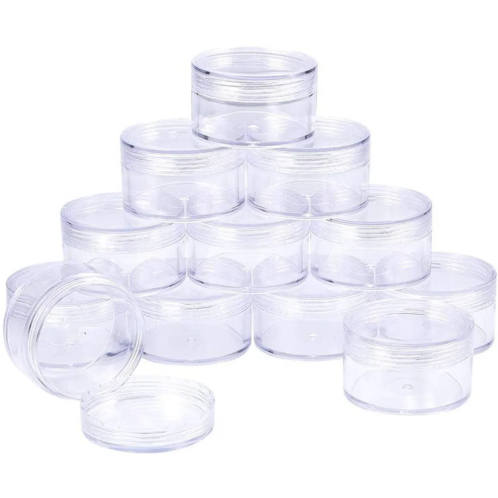 

50pcs 2g 3g 5g 10g 15g 20g Portable Plastic Cosmetic Empty Jars Clear Bottles Eyeshadow Makeup Cream Lip Balm Container Pots