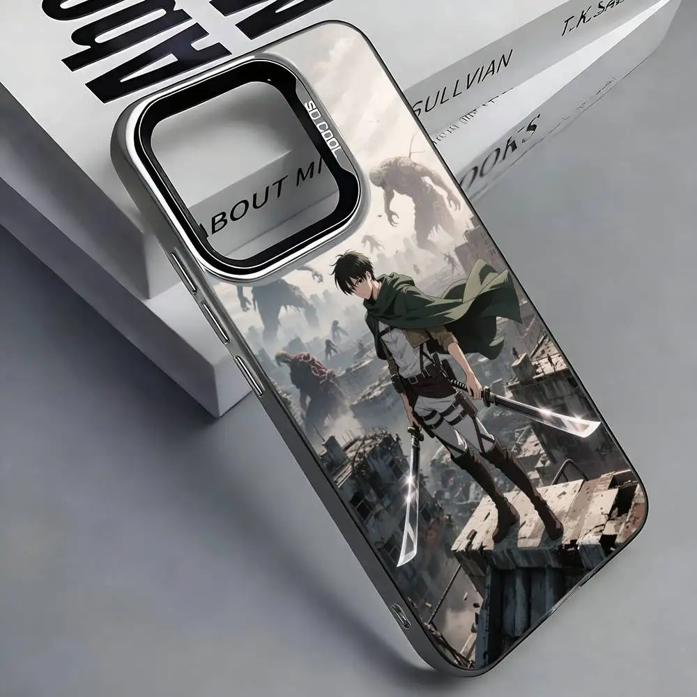 Фото Чехол для телефона L-Levi A-Ackerman из аниме «Атака Титанов» для iPhone 17, 16, 15, 14, 13, 12, 11 Plus, Pro Max, цветной серебристый чехол для телефона №2